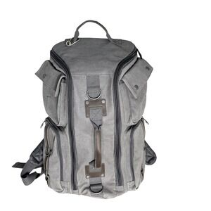 KAUKKO BACKPACK DUFFLE CANVAS TRAVEL HIKING SHOULDER STRAP HANDLE  - GRAY